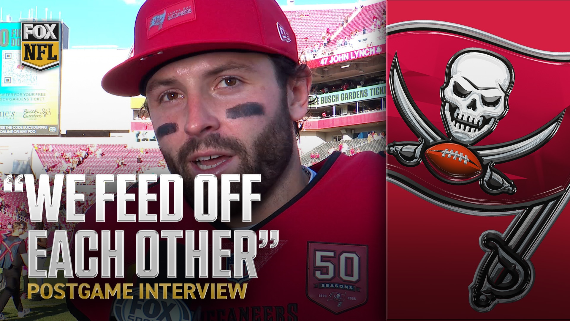 Baker Mayfield is happy Bucky Irving is back after resilient win 💪 ‘Makes a huge difference for us’