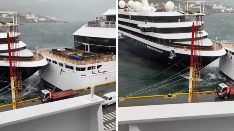 Expedition Ship Breaks Free in Ushuaia and Slams Into Another During Windstorm