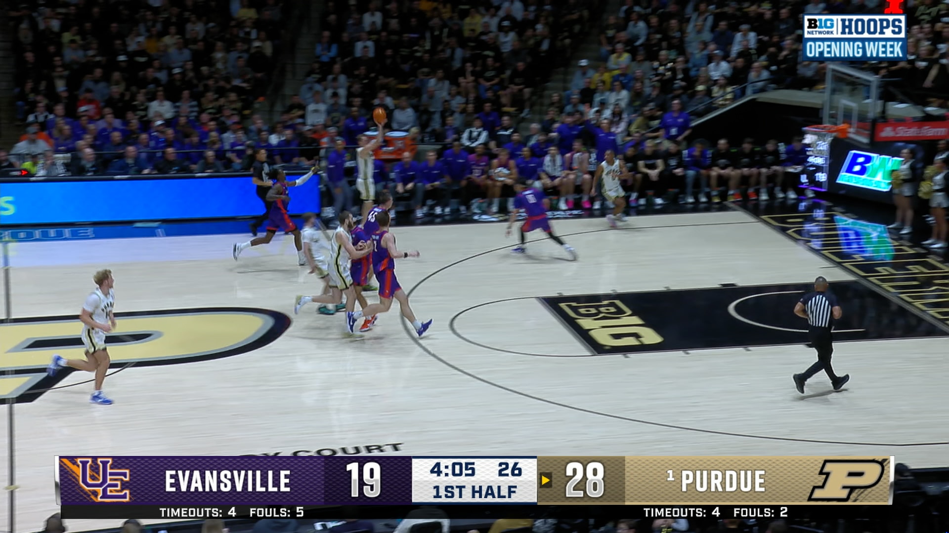 Fletcher Loyer hits his 200th 3-pointer, extending Purdue's lead over Evansville