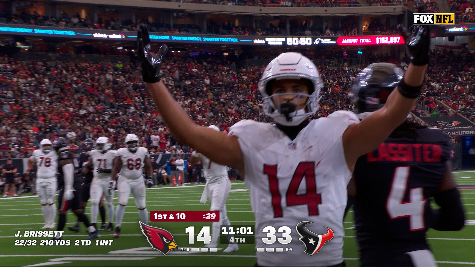 Jacoby Brissett finds Michael Wilson for 11-yard TD, shrinking Cardinals' deficit against Texans | NFL Highlights