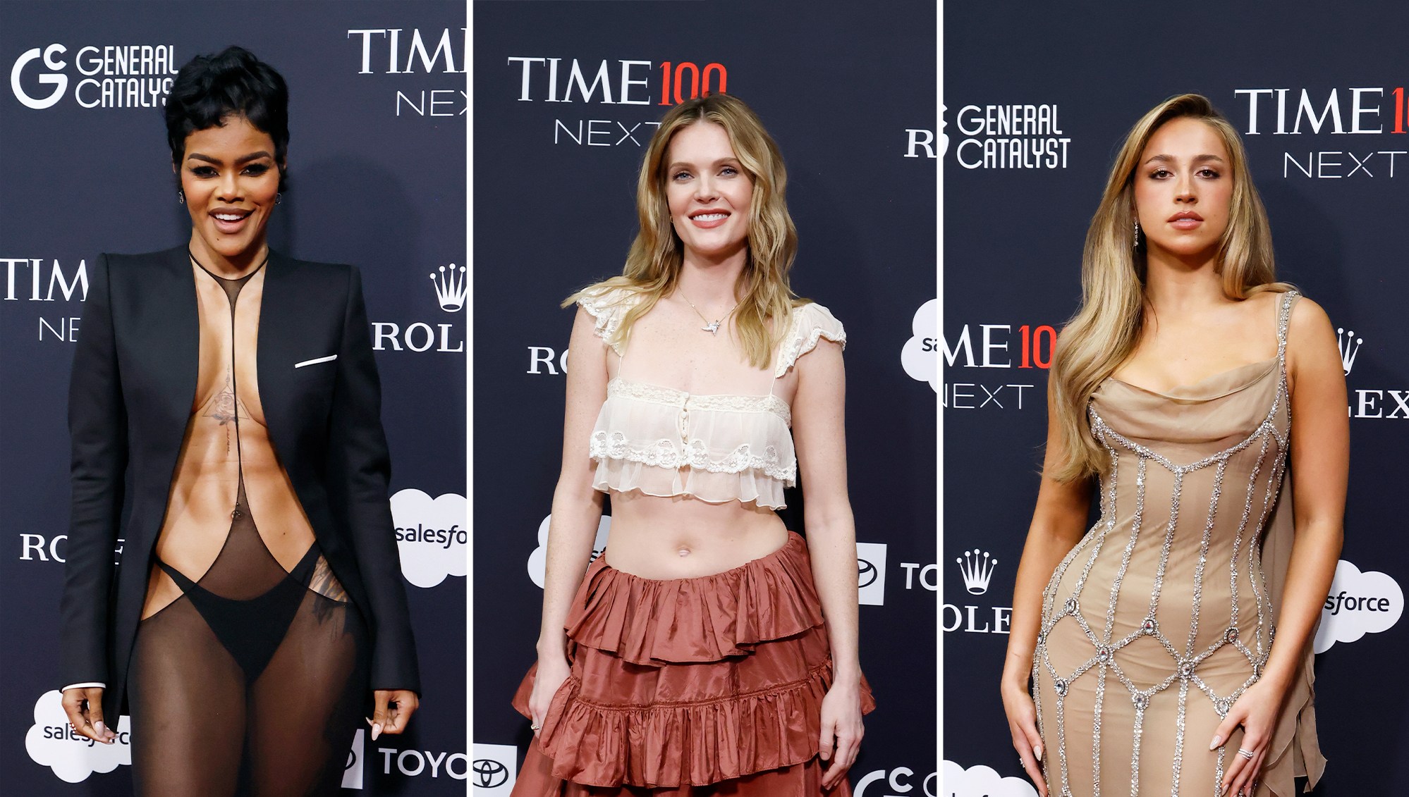 Teyana Taylor, Tate McRae and More Wear Naked Dresses at the Time100 Gala