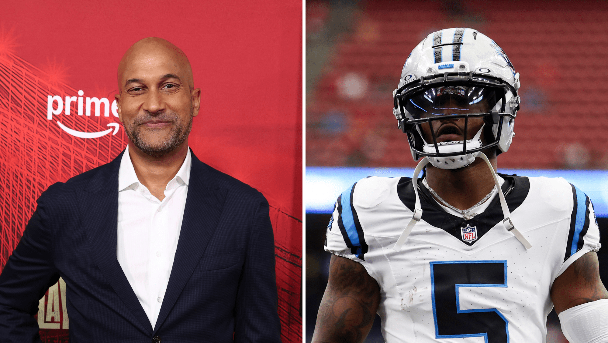 Comedian Keegan-Michael Key Visits Carolina Panthers to Support Rico Dowdle