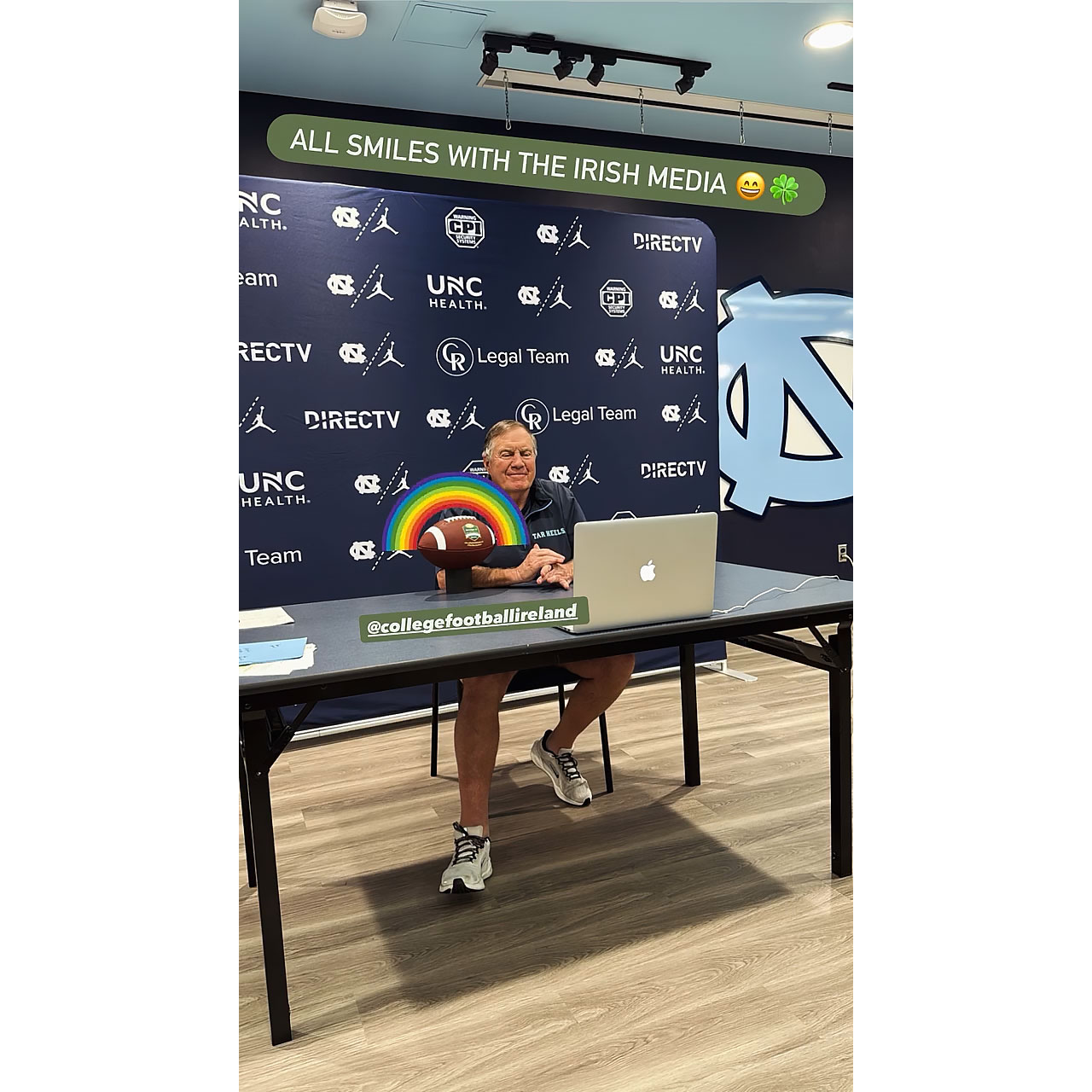 Jordon Hudson Was Front and Center as Bill Belichick Kicked Off Season at UNC