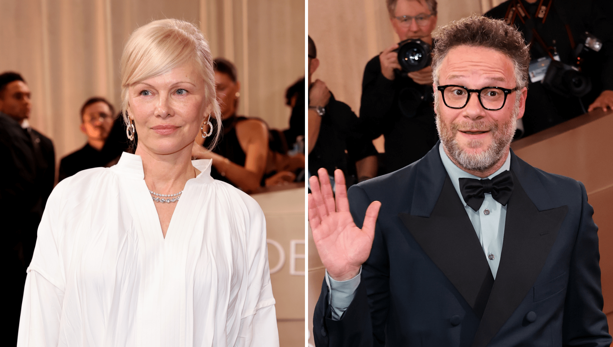 Why Pamela Anderson Felt 'Weird' Seeing Seth Rogen at 2026 Golden Globes