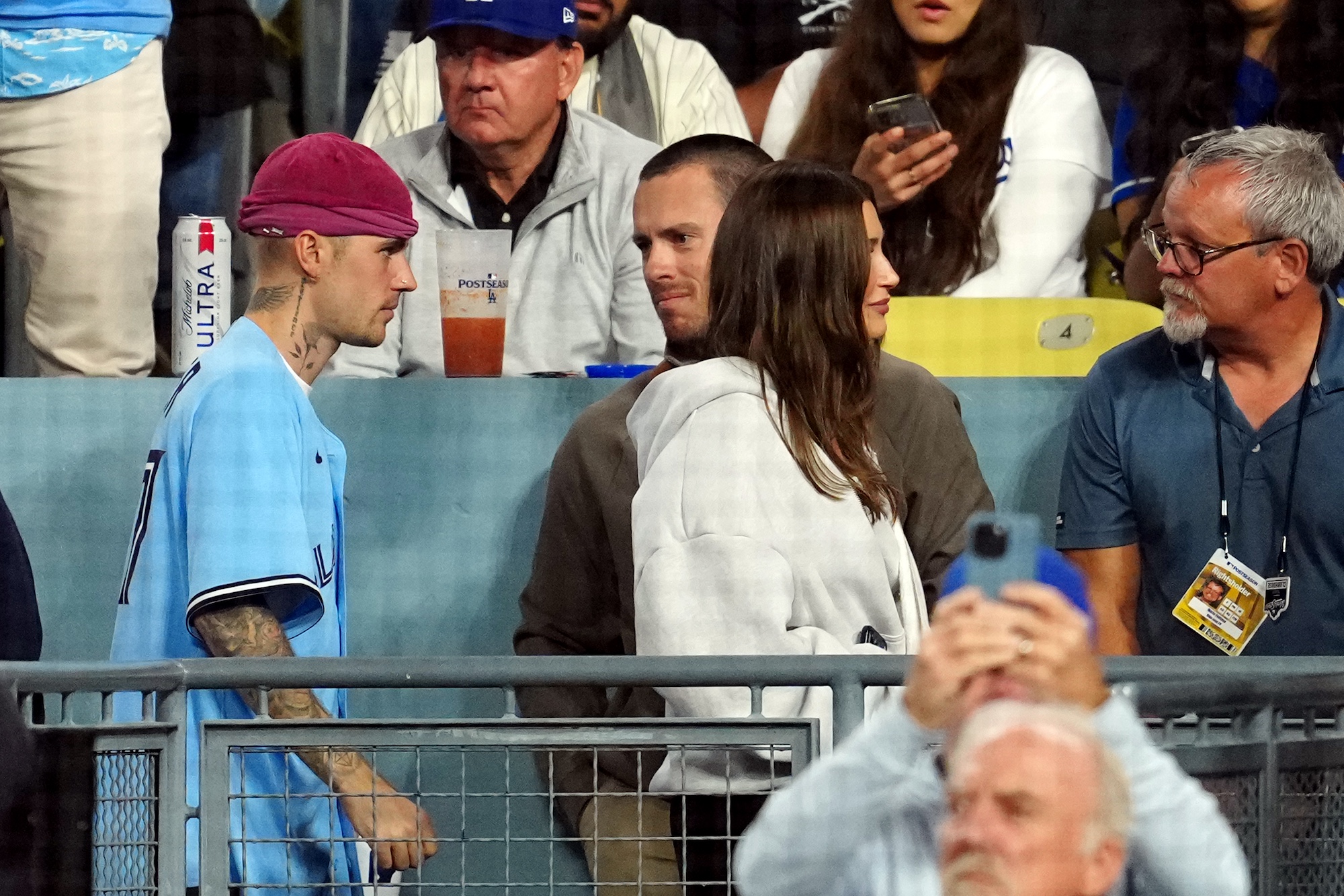 Justin and Hailey Bieber Enjoy Date Night at World Series Game 3 in L.A.
