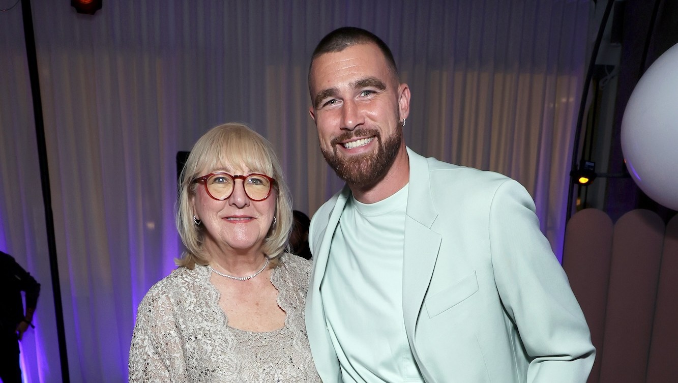 Travis Kelce Hugs Mom Donna Ahead of Chiefs vs. Texans Game