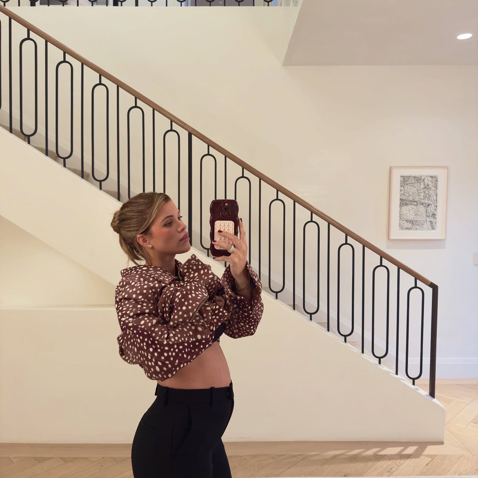 Sofia Richie Shows Off Her Baby Bump in Jacket From Her Fashion Line