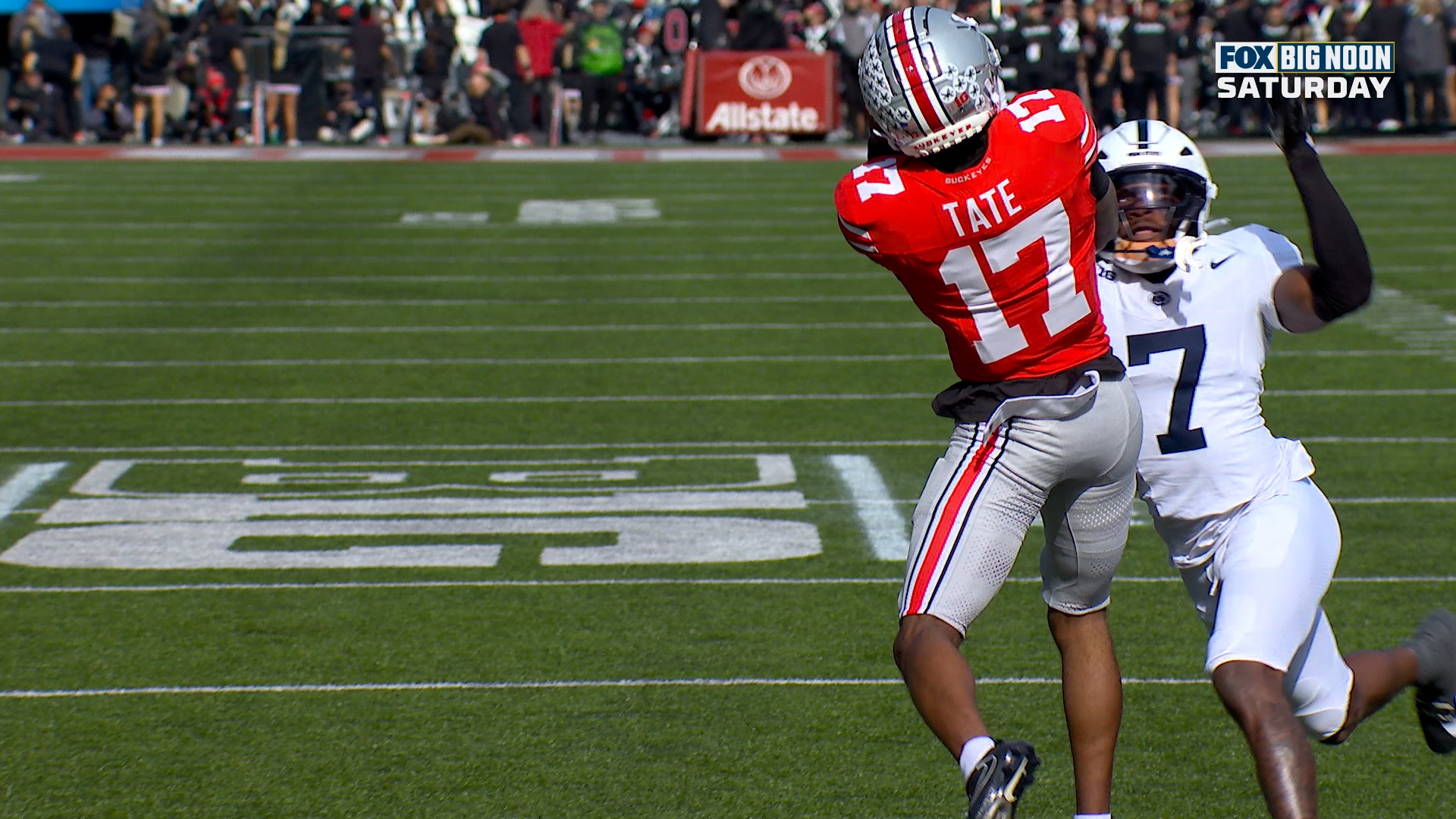 Julian Sayin connects with Carnell Tate for a 45-yard TD to extend Ohio State's lead over Penn State