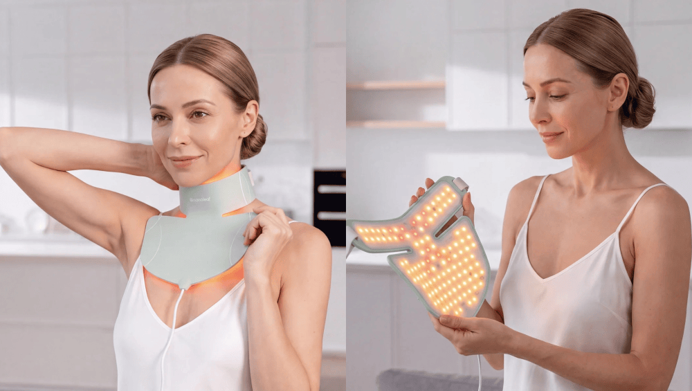 Aging on Your Neck and Chest? This Red Light Therapy Mask Is a Game-Changer