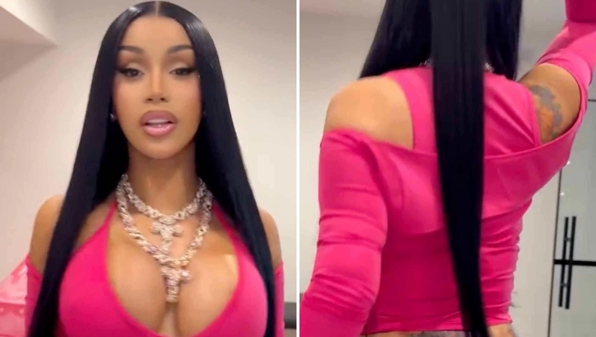 Cardi B Rocks Lace-Up Jeans Showing Off Her Bare Butt at NBA Finals Game