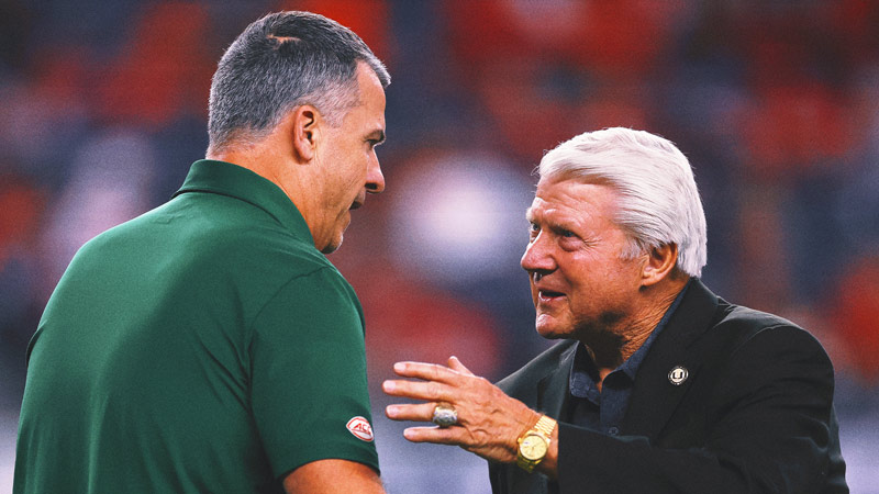 Miami HC Mario Cristobal on Jimmy Johnson After CFP Win: 'He Changed Our Lives'