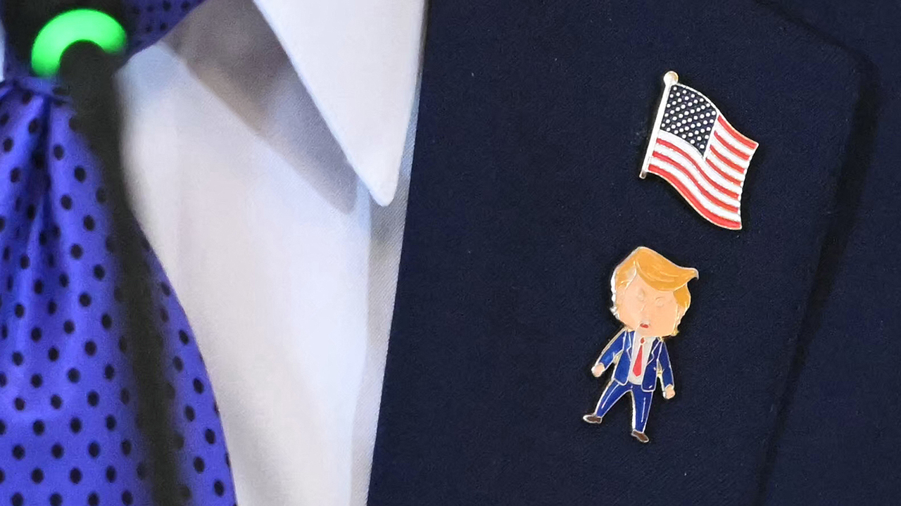 'Happy Trump' pins available, among other collectibles, after president dons new accessory