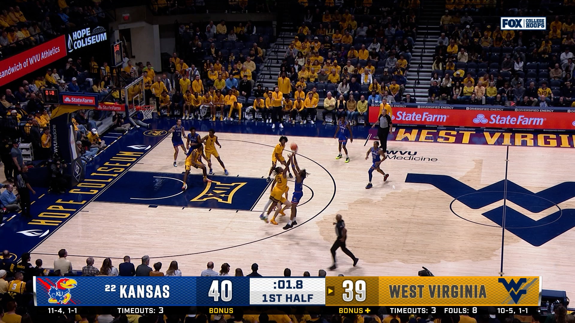 Kansas' Darryn Peterson drains 3-pointer to beat halftime buzzer vs. West Virginia