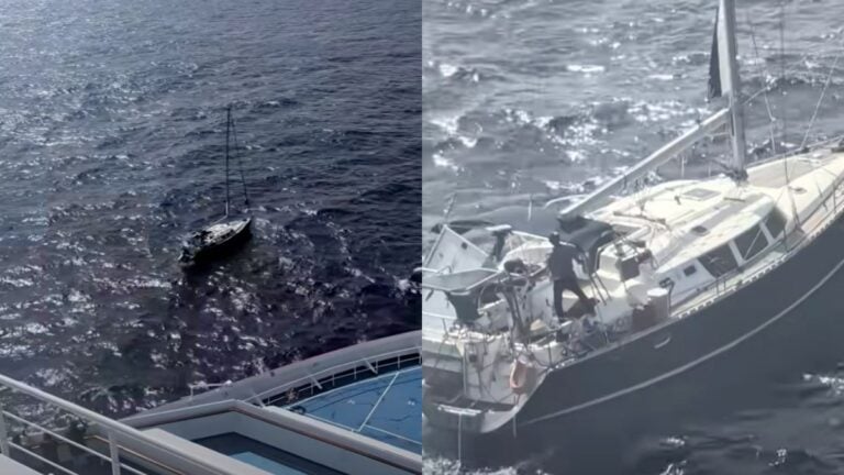 Carnival Guests Watch as Cruise Ship Rescues Man Stranded at Sea