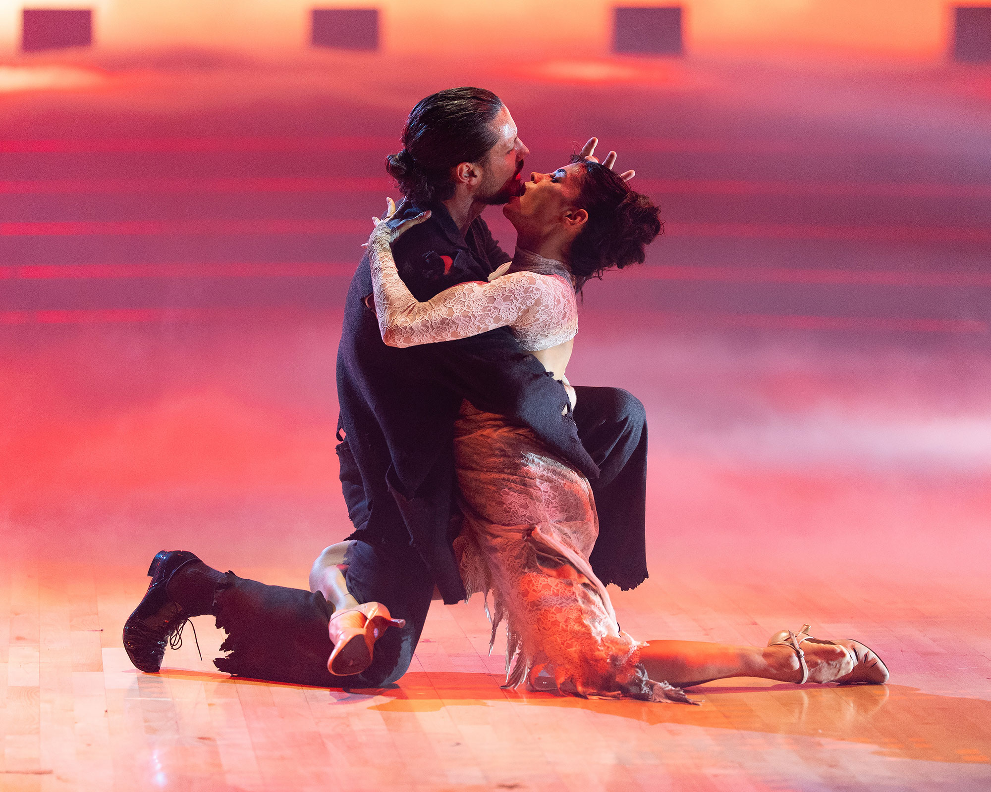 Why DWTS' Val Bit Jenna's Neck for So Long During Halloween Performance