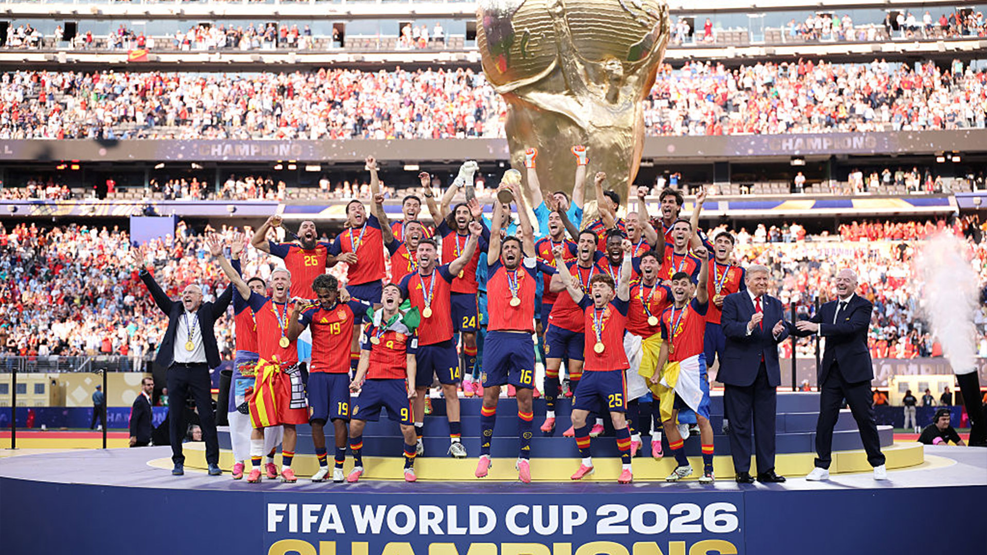 Rodri Hoists Trophy, Yamal Drops To Ground As Spain Celebrates World Cup Win