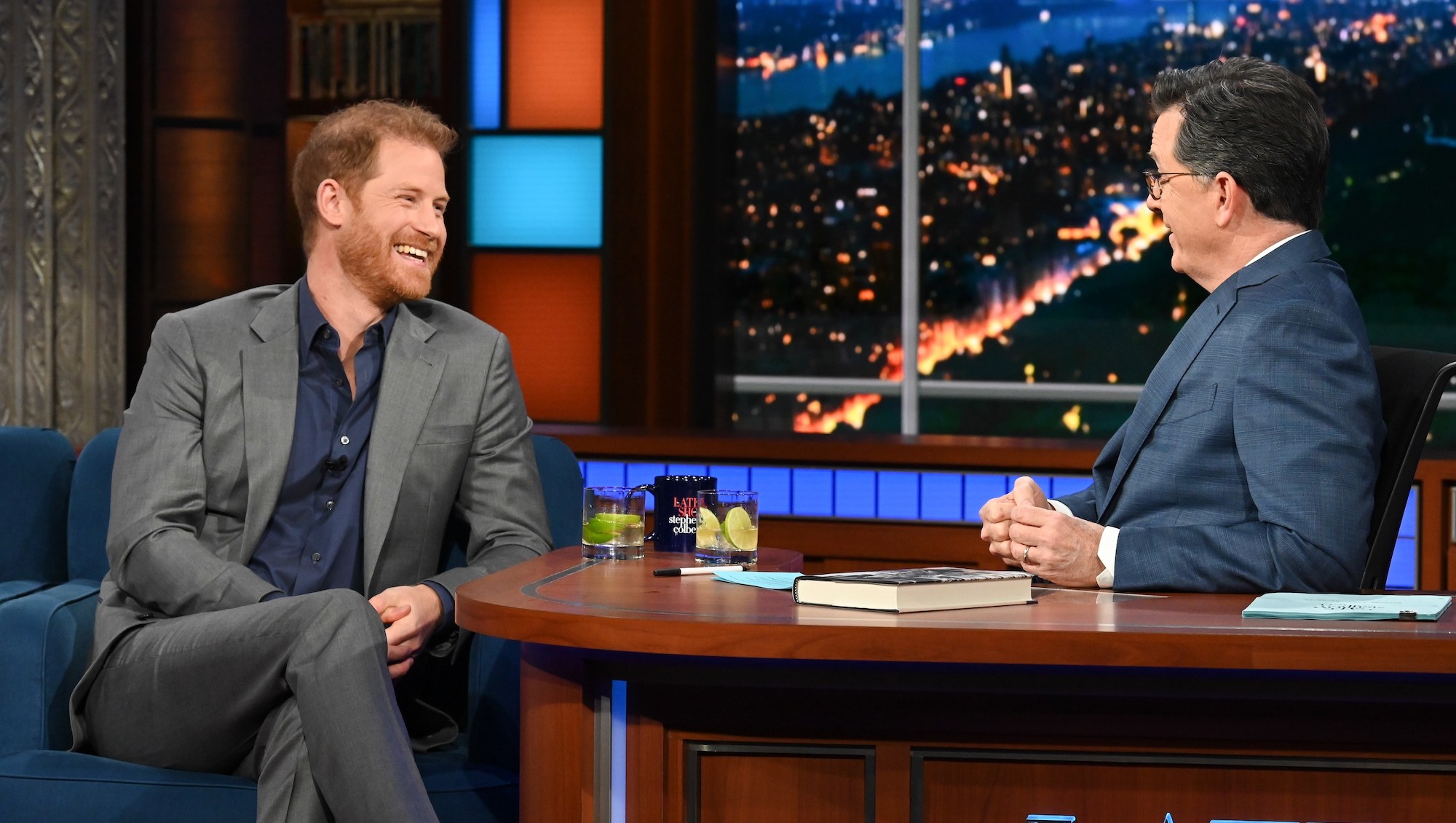 Prince Harry Crashes Stephen Colbert’s Monologue in Hallmark Movie Bit