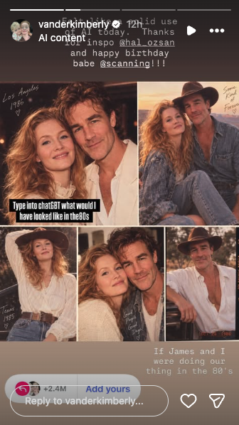 James Van Der Beek's Wife Kimberly Shares AI Photos With Her Late Husband