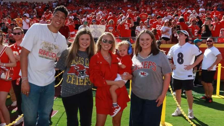 Brittany Mahomes Slays in All-Red for Chiefs Home Game, Twins With Son