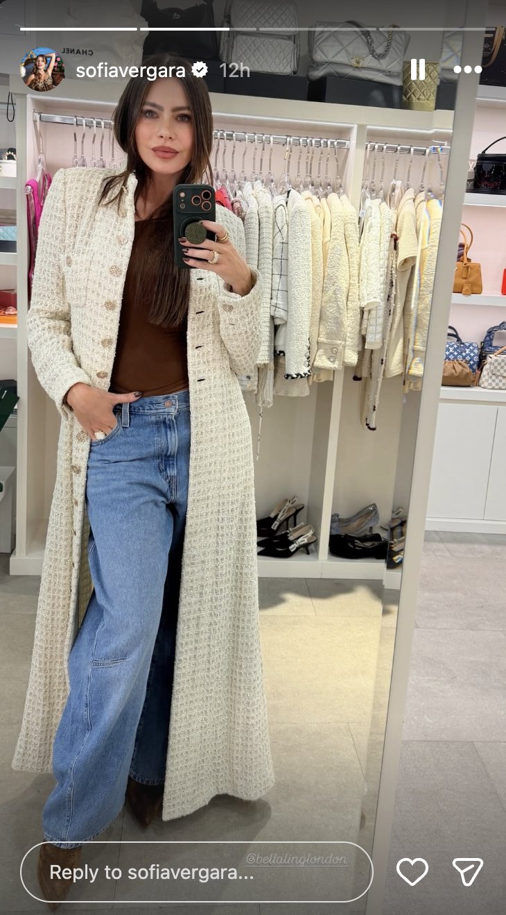 Sofia Vergara's Cozy, Long Cardigan Is the Anti-Coat Alternative We Want
