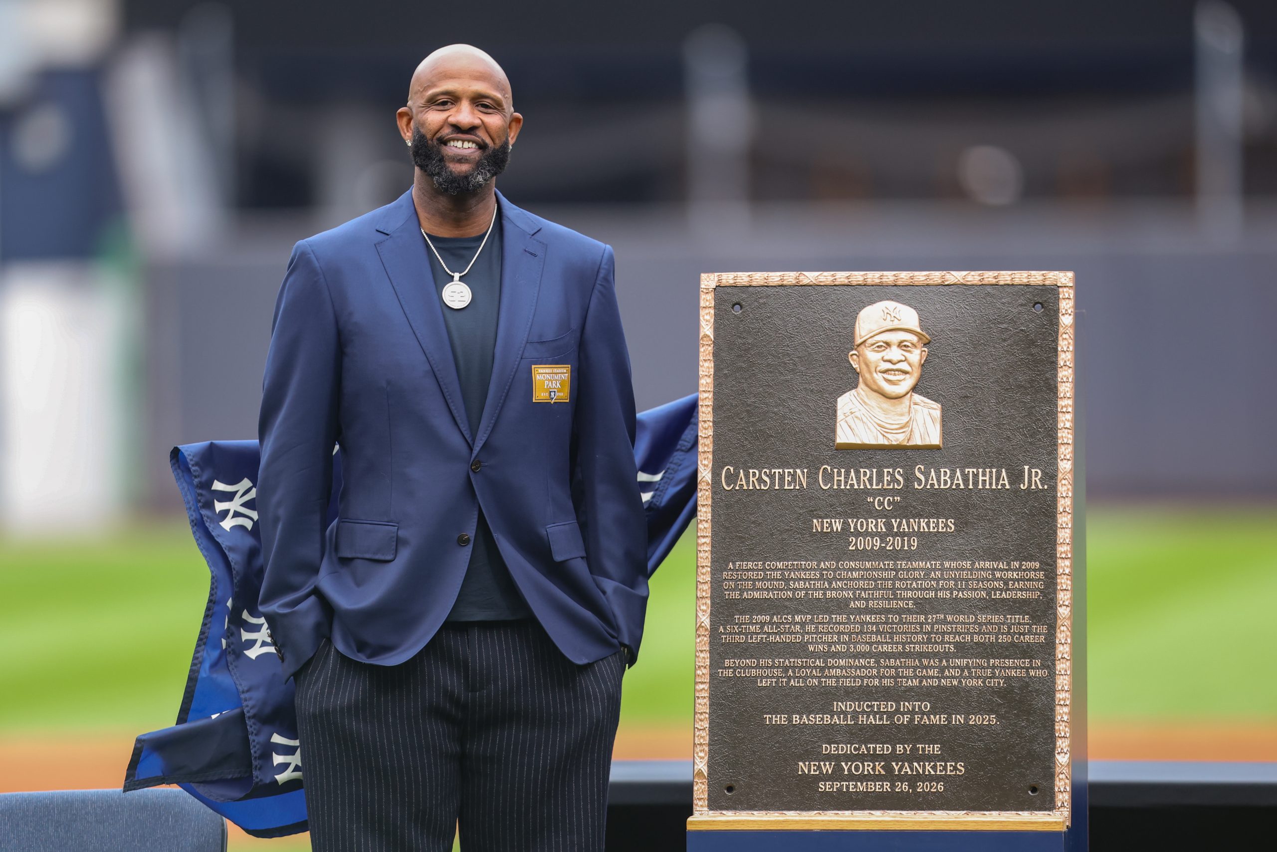 Yankees Retire Hall of Famer CC Sabathia's No. 52, Gets Monument Park Plaque