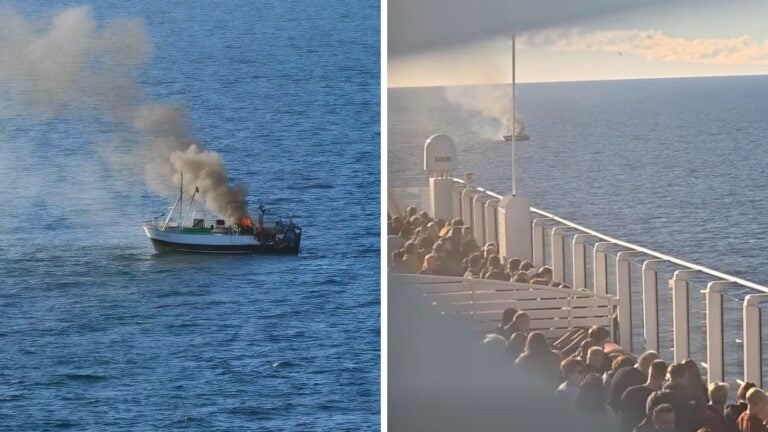 AIDAnova Rescues Four Fishermen From Burning Boat in Skagerrak