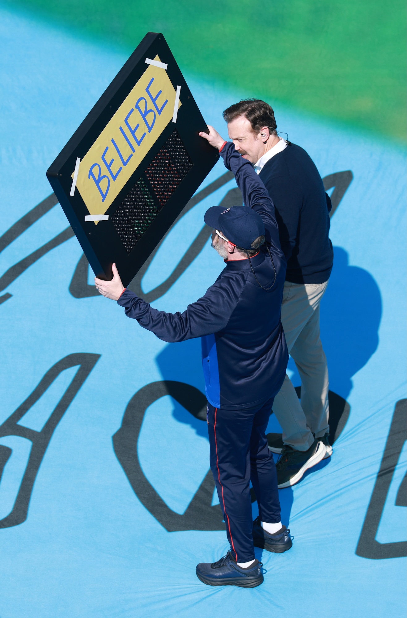 Ted Lasso, Coach Beard Pep Talk Justin Bieber Before World Cup Halftime Show