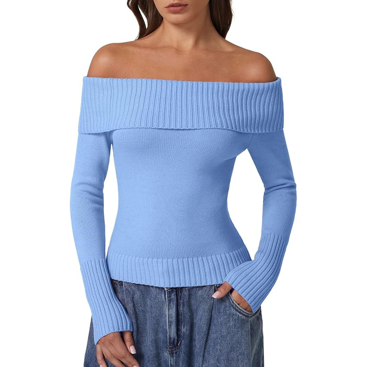 Sydney Sweeney's Baby Blue Sweater Is Fall's Prettiest Twist