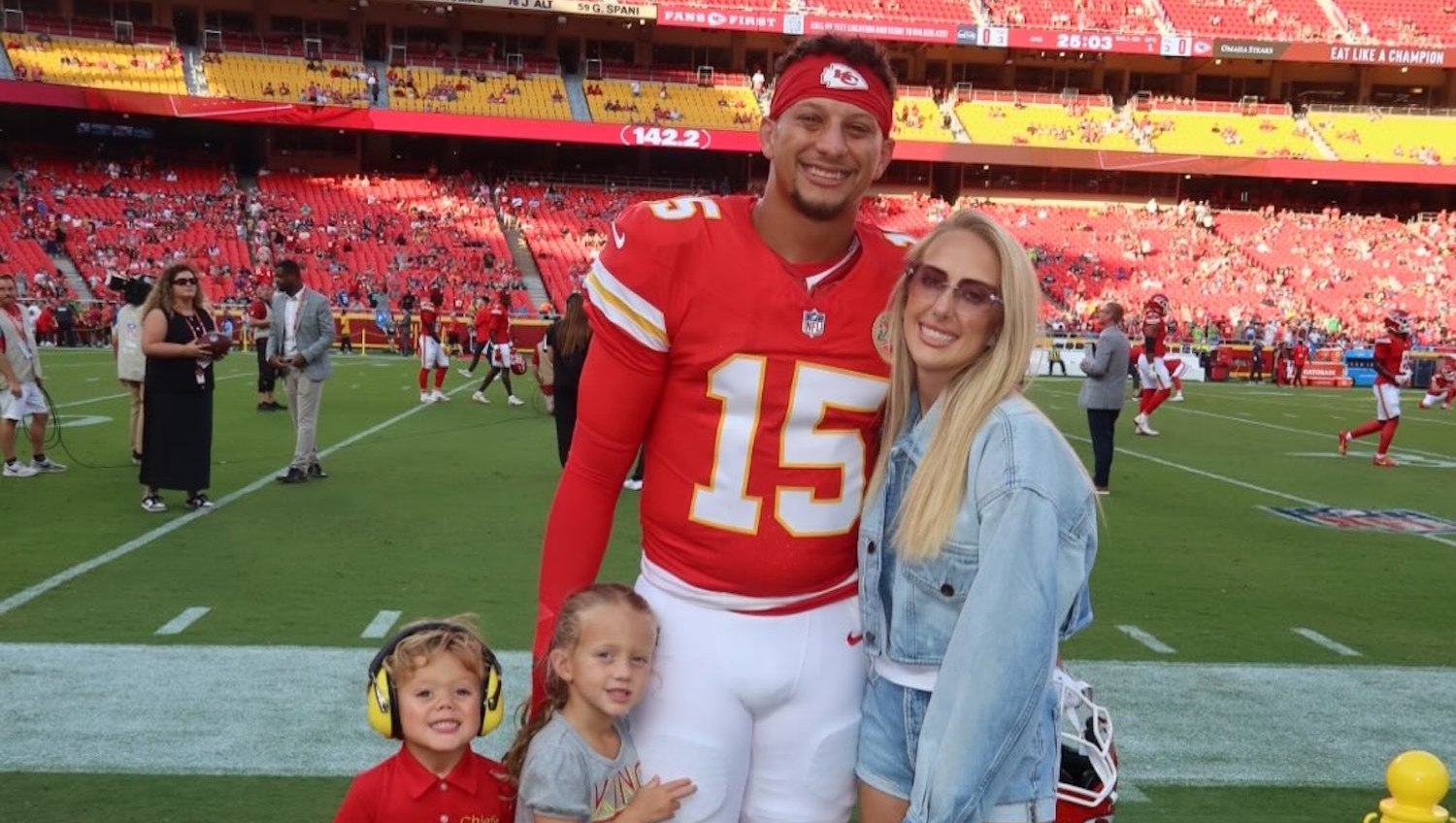 Brittany Mahomes Makes Double Denim Look Chic at Husband Patrick's Game