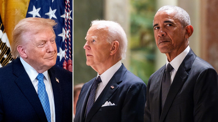 Trump gets fresh digs in at Biden, Obama with new plaques added to White House 'Presidential Walk of Fame'