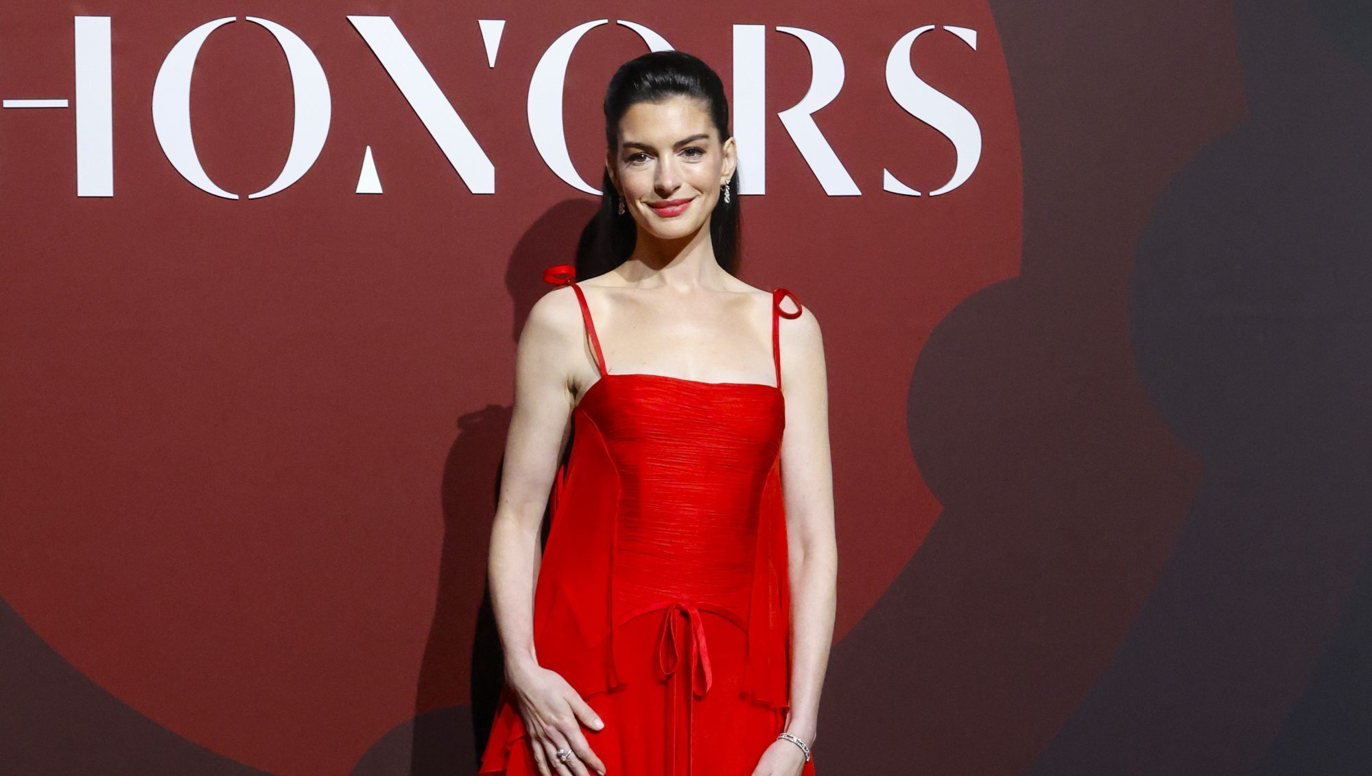 Anne Hathaway's Red Hot Blazer Is So Holiday Chic — Get the On-Sale Look