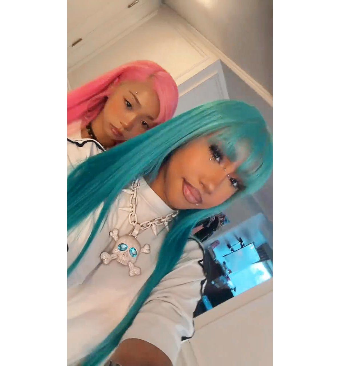 North West Shows Off 106-Carat Skull Necklace From Her Mom Kim Kardashian