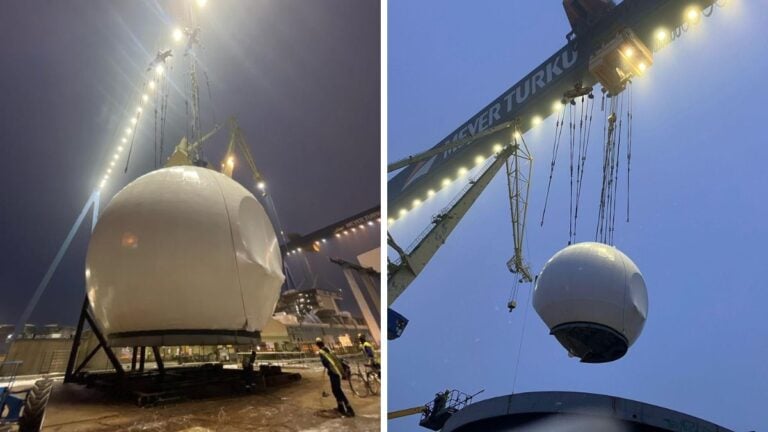 Massive Pearl Structure Installed on Royal Caribbean’s 4th Icon Class Ship