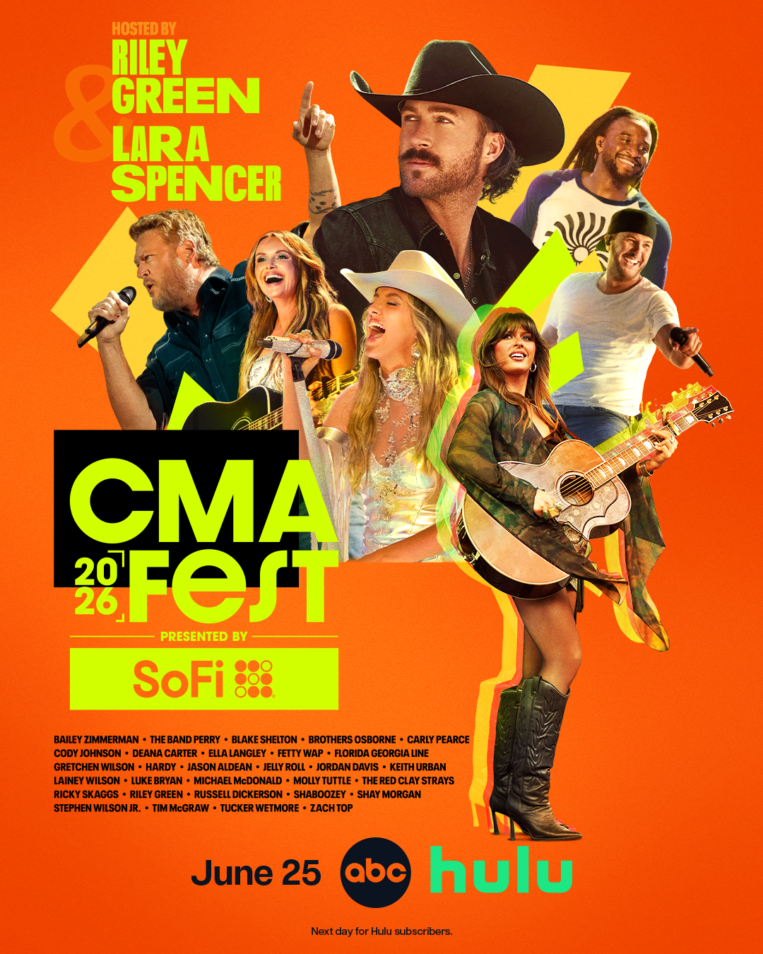 CMA Fest Reveals Lineup for 2026 TV Special Cohosted by Riley Green