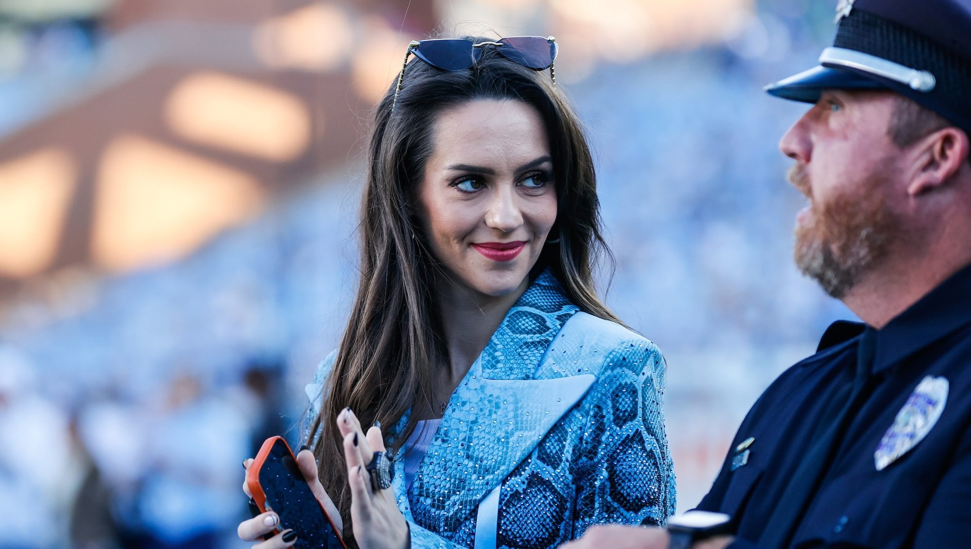 Jordon Hudson Caught Filming Reporter on Sidelines of UNC Game