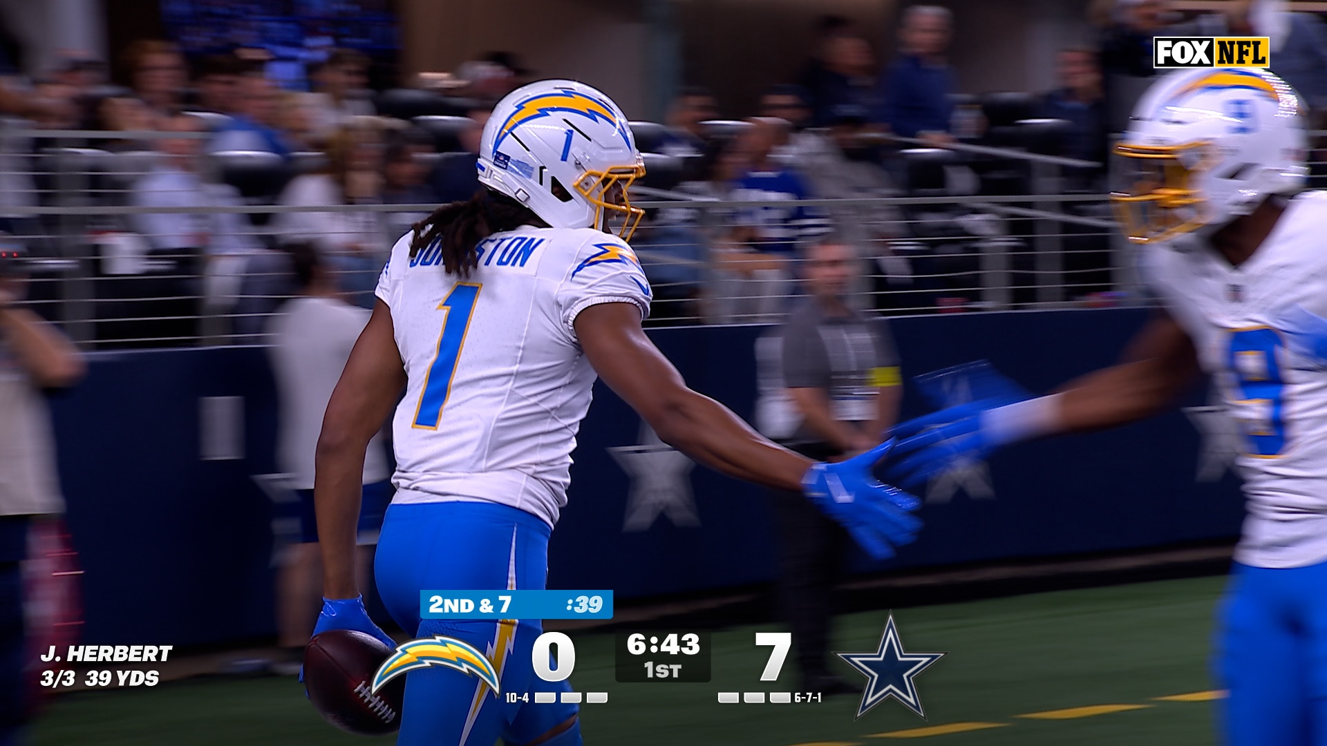 Chargers’ Justin Herbert connects with Quentin Johnston for 23-yard TD to tie score against Cowboys | NFL Highlights