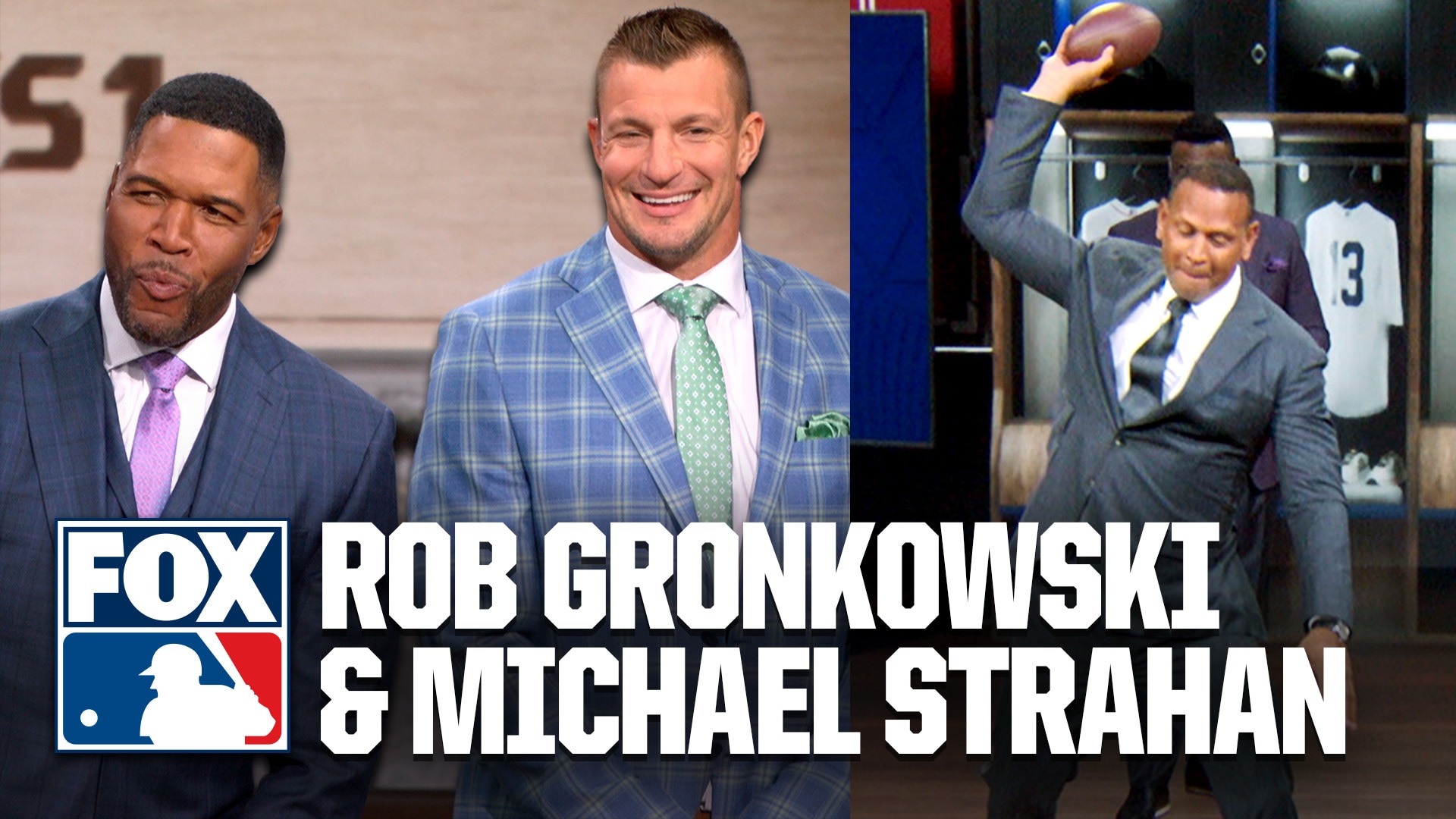 Rob Gronkowski teaches Michael Strahan &amp; 'MLB on FOX' crew how to Gronk Spike
