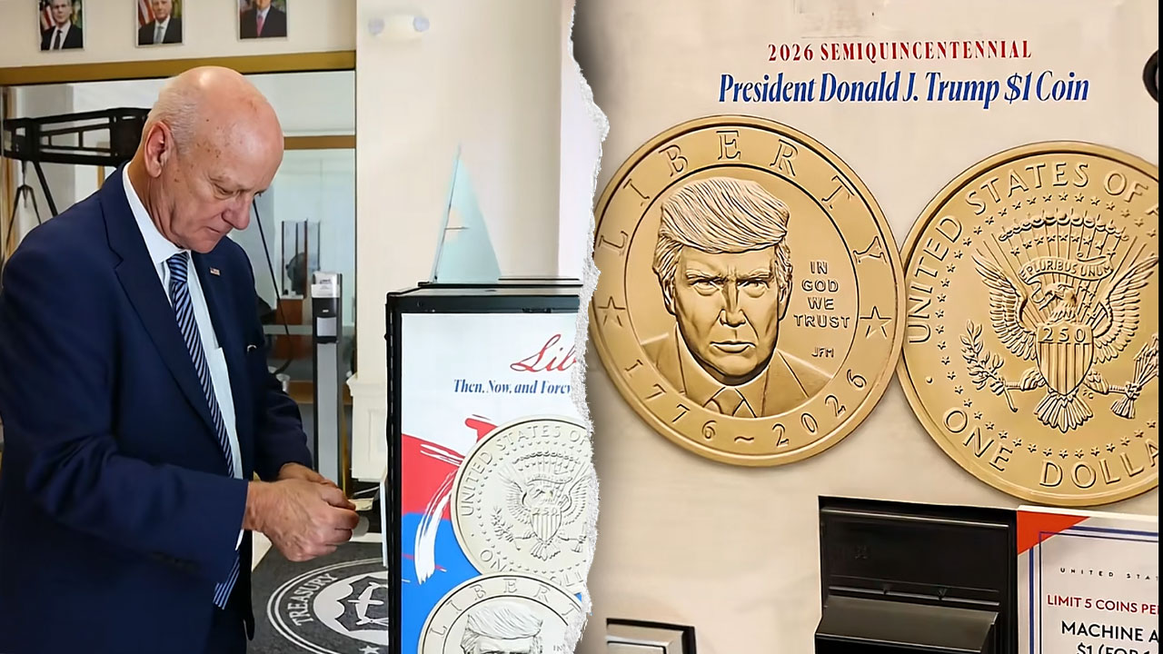 Treasury shows off new Trump dollar coin, urges Americans to spend it at liberal coffee shops