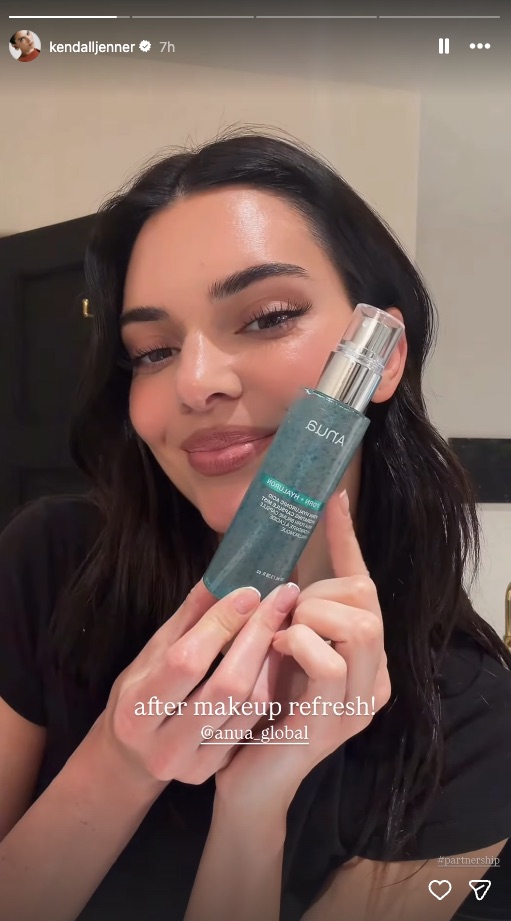 Kendall Jenner Uses a $17 Spray Shoppers Say Gives Them 'Glass Skin'